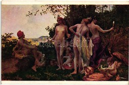 ** T3 'Urteil Des Paris' / Jugement Of Paris, Erotic Nude Art Postcard, S: V. Hynais (fa) - Sin Clasificación