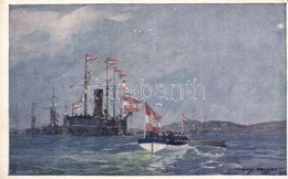 ** T2/T3 Die Seeschlacht Bei Lissa. Flaggengala Im Hafen Von Lissa. / K.u.K. Kriegsmarine, Österr. Flottenverein Nr F. 1 - Sin Clasificación