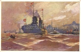 ** T2/T3 Flaggengala Im Hafen Von Konstantinopel. K.u.K. Kriegsmarine. Offizielle Postkarte Des Österreichischen Flotten - Non Classés