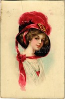 T3 1913 Lady With Hat, Unsigned Art Postcard (surface Damage) - Sin Clasificación