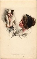 ** T2 'Smile, Even If It Hurts!', Lady With Dog, Reinthal & Newman Water Color Series No. 385 S: Harrison Fisher - Zonder Classificatie