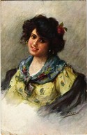 T2/T3 1912 Lady With Earrings, M. M. Vienne M. Munk Nr. 612 S: Fiori (EK) - Sin Clasificación