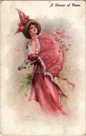 T2 1914 'A Shower Of Roses', Lady With Umbrella, Flowers, No. 15366. S: F. Aveline - Non Classificati