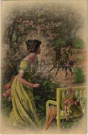 T2 1911 Lady With Flowers, Garden, Horse Rider, M. M. Vienne M. Munk Nr. 580 S: R. R. V. Wichera - Unclassified