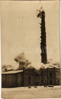 * T2 1916 Visegrad, Oroszok által Felgyújtott Gyár / WWI K.u.K. Military, Factory Set On Fire By The Russians. Photo - Ohne Zuordnung