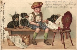 T2/T3 1905 Dachshund, Dogs,  Meissner & Buch Künstler-Postkarten, Artist Signed Litho (fa) - Ohne Zuordnung