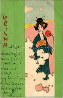 T2/T3 1901 Geisha / Asian Style Art Nouveau, Litho. Unsigned Raphael Kirchner (fl) - Zonder Classificatie