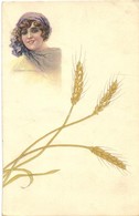 T3 Anna & Gasparini 233 M-1. Italian Art Deco Art Postcard, Rare Wheat Pattern S: T. Corbella (wet Corners) - Zonder Classificatie