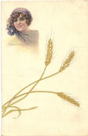 T3 Anna & Gasparini 233 M-1. Italian Art Deco Art Postcard, Rare Wheat Pattern S: T. Corbella (wet Corners) - Non Classificati