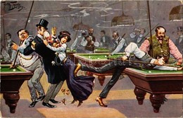 ** T2 Billiards Club, Humor. T.S.N. Serie 1155. (6 Dess.) S: Arthur Thiele - Non Classificati