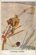 ** T2/T3 Unfreiwilliger Aufenthalt. Wintersport / Ski, Winter Sport Art Postcard. B.K.W.I. 180-4. S: Carl Josef - Ohne Zuordnung