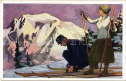 ** T2 Wintersport / Ski, Winter Sport Art Postcard. B.K.W.I. 232-6. - Sin Clasificación
