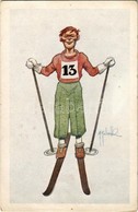 ** T2/T3 Wintersport / Ski, Winter Sport Art Postcard. S: F. Schenk (EK) - Non Classés