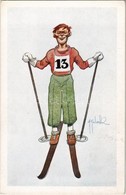 ** T2 Wintersport / Ski, Winter Sport Art Postcard. S: F. Schenk - Non Classés