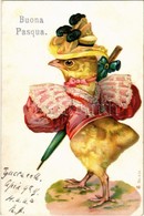 ** T2 'Buona Pasqua' / Easter Greeting Card, Chicken In Costume, No. 432. Litho - Sin Clasificación