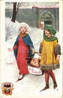 T2/T3 1912 New Year Greeting Card, Girls With Pig; Verlag Des Vereines Südmark, Neujahrskarte Nr. 230 S: F. Schwarz (fl) - Ohne Zuordnung