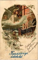 T2/T3 1901 'Karácsonyi üdvözlet', üdvözlőlap / Christmas Greeting Card, Angels, Couple, No. 201 Litho S: R. Kratki (fl) - Sin Clasificación