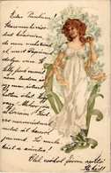 T2 1900 Art Nouveau Lady. Meissner & Buch Postkarten-Serie 1033. Blumenfee. Litho - Sin Clasificación