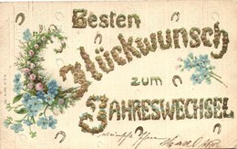 T4 New Year, M.S.i.B. Serie 160. Golden Decoration, Floral Emb. Litho (fa) - Ohne Zuordnung