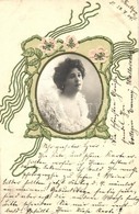 T3 Lady, Art Nouveau Greeting Card, Wezel & Naumann S. 371. Emb. (fa) - Non Classés