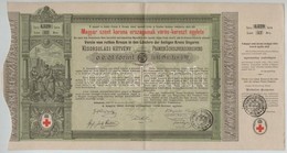 Budapest 1882. 'Magyar Szent Korona Országainak Vörös-kereszt Egylete' Kisorsolási Kötvénye 5Ft értékben (2x) Bélyegzése - Unclassified