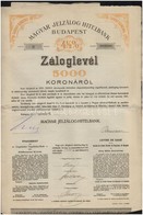 1909-1910. 'Magyar Jelzálog Hitelbank' 4 1/2%-os Záloglevele 5000K-ról, Szelvényekkel, Szárazpecséttel (2x) T:III - Ohne Zuordnung