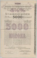 1911. 'Pesti Hazai Első Takarékpénztár-Egyesület' 4 1/2%-os Záloglevele 5000K-ról (2x) Sorszámkövetők, Szelvényekkel, Sz - Ohne Zuordnung