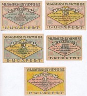 Budapest 1920. 'Világítási és Vízmű R.T.' 20f + 1K + 2K + 5K + 10K T:I,I-
Adamo BUC-298.1, BUC-298.3, BUC-298.4, BUC-298 - Sin Clasificación