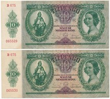 1936. 10P (2x) Sorszámkövetők,nyomdai Papírráncok T:I-,II - Ohne Zuordnung