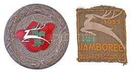1933. 'IV. Jamboree - Gödöllő-Hungaria' Zománcbetétes Cserkész Emlékérem (70mm) + 1933. 'Jamboree Budapest- Gödöllő' Fel - Zonder Classificatie