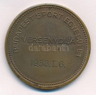 1935. 'Budapest Sport Egyesület Versenydíja' Kétoldalas Br Díjérem (40mmm) T:1- - Non Classés