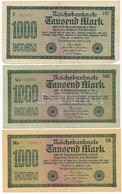 Németország / Weimar Köztársaság 1922. 1000M (6x) Különböző Színű Sorszámok Illetve Vízjelek T:III,III-
Germany / Weimar - Unclassified