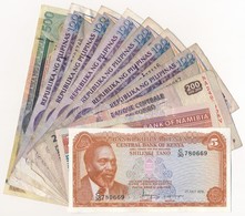 Vegyes 10db-os Bankjegy Tétel, Nagyrészt Fülöp-szigetek, Valamint Namíbia, Kenya, Kongó T:III,III-
Mixed 10pcs Of Paper  - Sin Clasificación