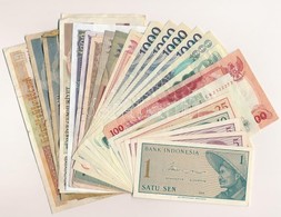 Vegyes 25db-os Bankjegy Tétel, Nagyrészt ázsiai Országok: Burma, Indonézia, Valamint Mongol és Török Bankjegyek T:III,II - Non Classés