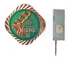 1972. 'München' Olimpiai Zománcozott Kitűző + 1981. 'Plovdiv Expo '81' Zománcozott Jelvény (33,5x9mm, 25,5x25mm) T:1- - Non Classés