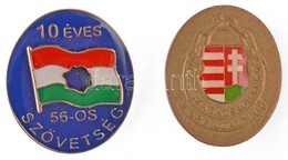 DN '56-os Szabadságharcos - Forradalmár' Fém Jelvény (20x25mm) + '10 éves 56-os Szövetség' Gomblyukjelvény, Hátoldalán ' - Zonder Classificatie