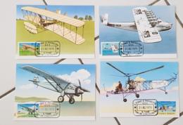 SAO TOME ET PRINCIPE Avions, Avions, Aviateurs, Plane. Sur 4 Cartes Maximums, FDC, 1er Jour - Flugzeuge