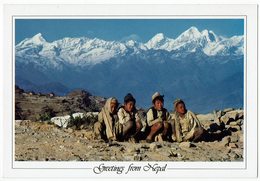 Nepal, Langtang Range & Boys - Népal