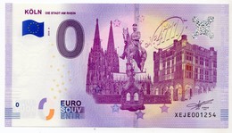 2018-4 BILLET TOURISTIQUE ALLEMAGNE 0 EURO SOUVENIR N°XEJE001254 KOLN - Privatentwürfe