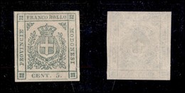 ANTICHI STATI ITALIANI - Modena - 1859 - 5 Cent (12) - Senza Gomma - Molto Bello (600) - Autres & Non Classés