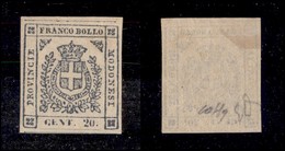 ANTICHI STATI ITALIANI - Modena - 1859 - 20 Cent (15) Gomma Originale - Emilio Diena + Colla (5.000) - Autres & Non Classés