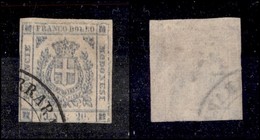 ANTICHI STATI ITALIANI - Modena - 1859 - 20 Cent (15c) Con Doppia Stampa Completa - Appena Corto In Basso - Molto Raro - - Autres & Non Classés