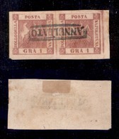 ANTICHI STATI ITALIANI - Napoli - 1859 - 1 Grano (4b) - Coppia Bordo Foglio - Grandi Margini - Other & Unclassified