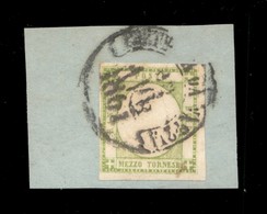 ANTICHI STATI ITALIANI - Napoli - 1861 - Mezzo Tornese (17e) Usato Su Frammento (600) - Autres & Non Classés