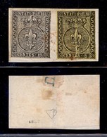 ANTICHI STATI ITALIANI - Parma - 1852 - 10 Cent (2) + 5 Cent (1) Su Frammento Annullato Con Griglietta In Rosso - Diena - Autres & Non Classés