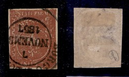 ANTICHI STATI ITALIANI - Parma - 1853 - 25 Cent (8g) - Fortemente Inchiostrato Senza Le Cifre Del Valore - Preciso A Sin - Andere & Zonder Classificatie