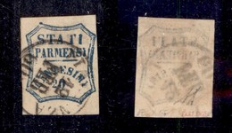 ANTICHI STATI ITALIANI - Parma - 1859 - 20 Cent (15b - Azzurro Scuro) Con Zero Grosso (varietà D) Usato - Diena - Other & Unclassified