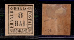 ANTICHI STATI ITALIANI - Romagne - 1859 - 8 Bai (8) Bordo Foglio - Gomma Originale (bruna) - Diena + Chiavarello - Autres & Non Classés