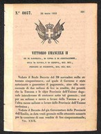 ANTICHI STATI ITALIANI - Sardegna - 1860 (28 Marzo) - R Decreto 4057 - Emissione Del Debito Delle Province Dell'Emilia E - Sonstige & Ohne Zuordnung