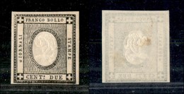 ANTICHI STATI ITALIANI - Sardegna - 1861 - 2 Cent (20e - Nero Intenso) - Gomma Originale - Piccolo Punto Giallo Nella Go - Sonstige & Ohne Zuordnung